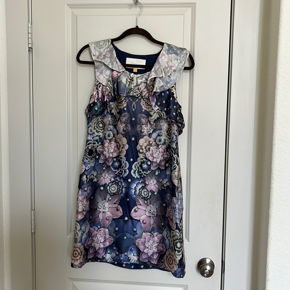 Leifsdottir blue & purple flowery sleeveless dress